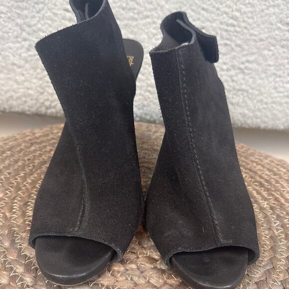 Pedro Garcia Paola Bootie Open Toe Black Suede Leather Embellished Heel Size 41 - Picture 4 of 9